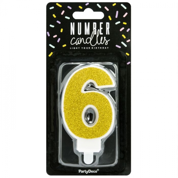Number Candle - 6 – Gold